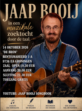 Concert Jaap Booij 2026 10 14